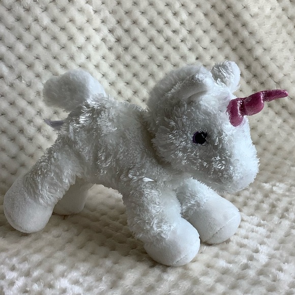 Aurora World Plush White Unicorn with Pink Horn Stuffed Animal Toy 🦄 - Picture 9 of 14